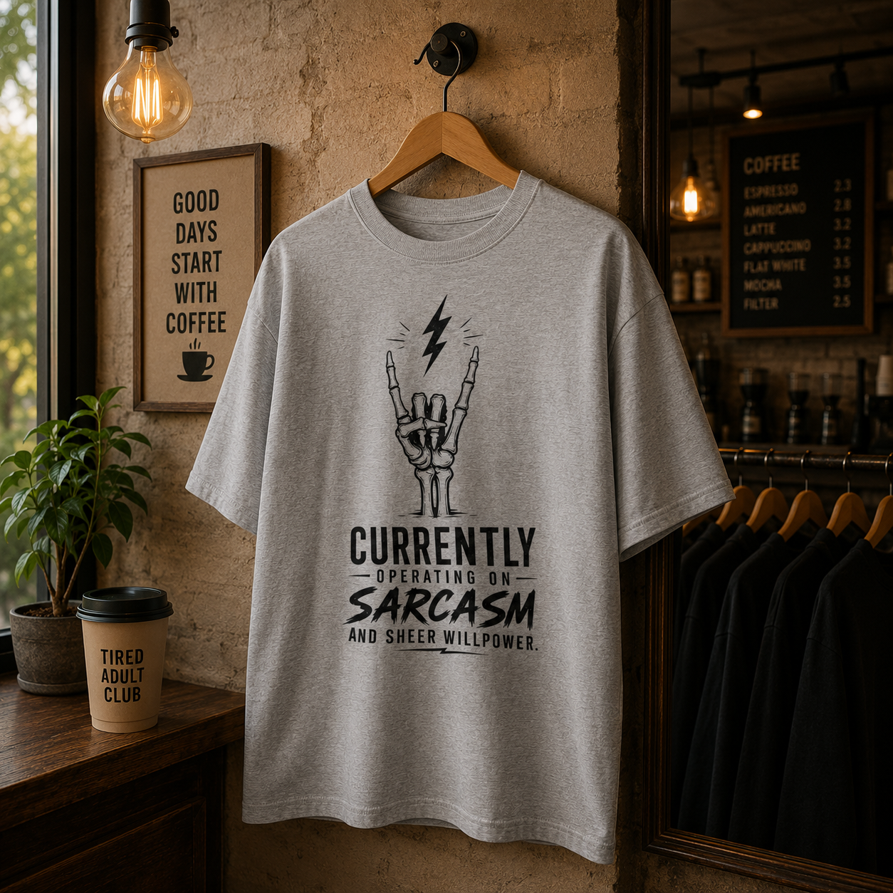 Sarcasm Survival Mode Tee — Running on Wit & Willpower