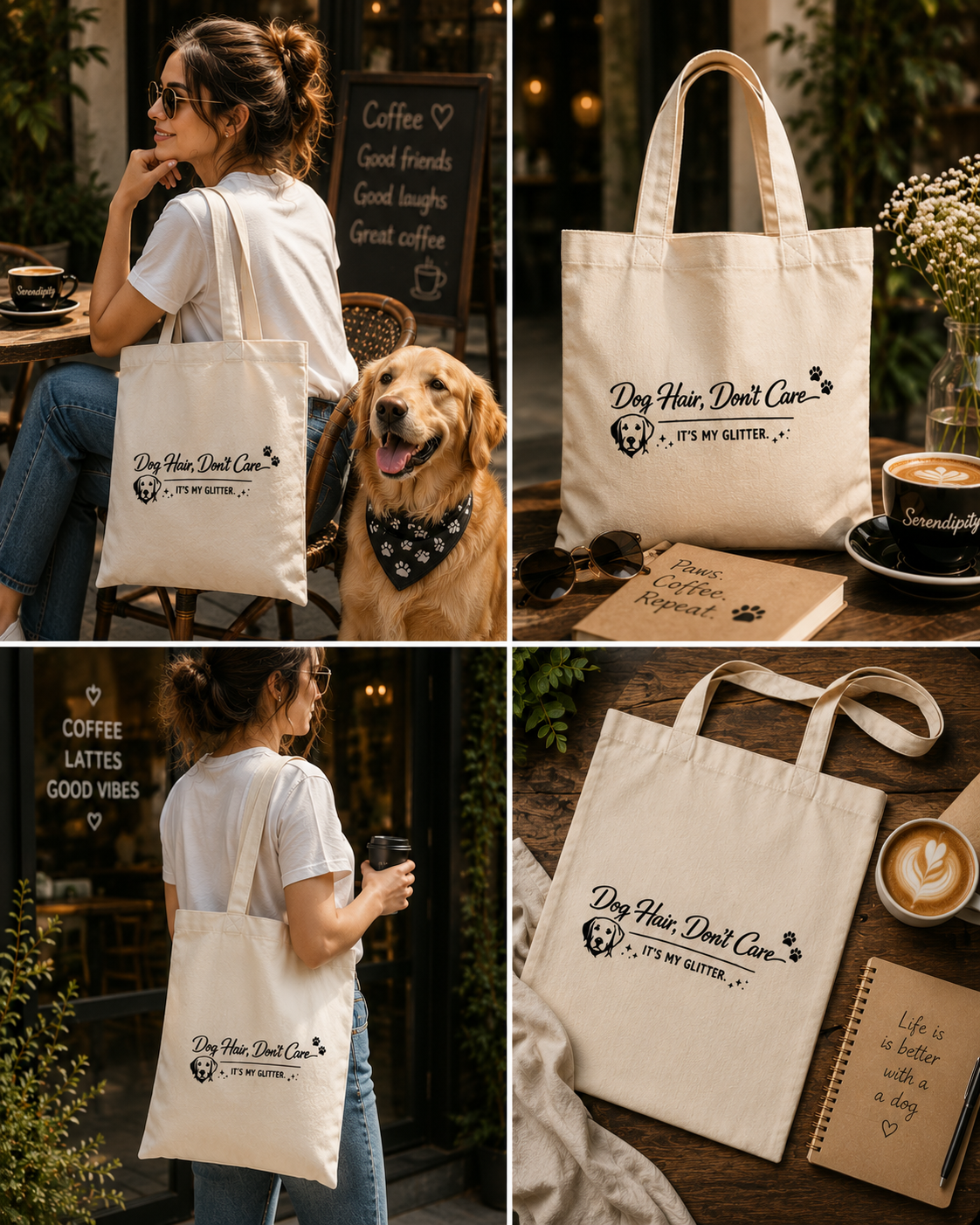 Glitter Magnet Tote — The Dog Hair Collector’s Trophy Bag