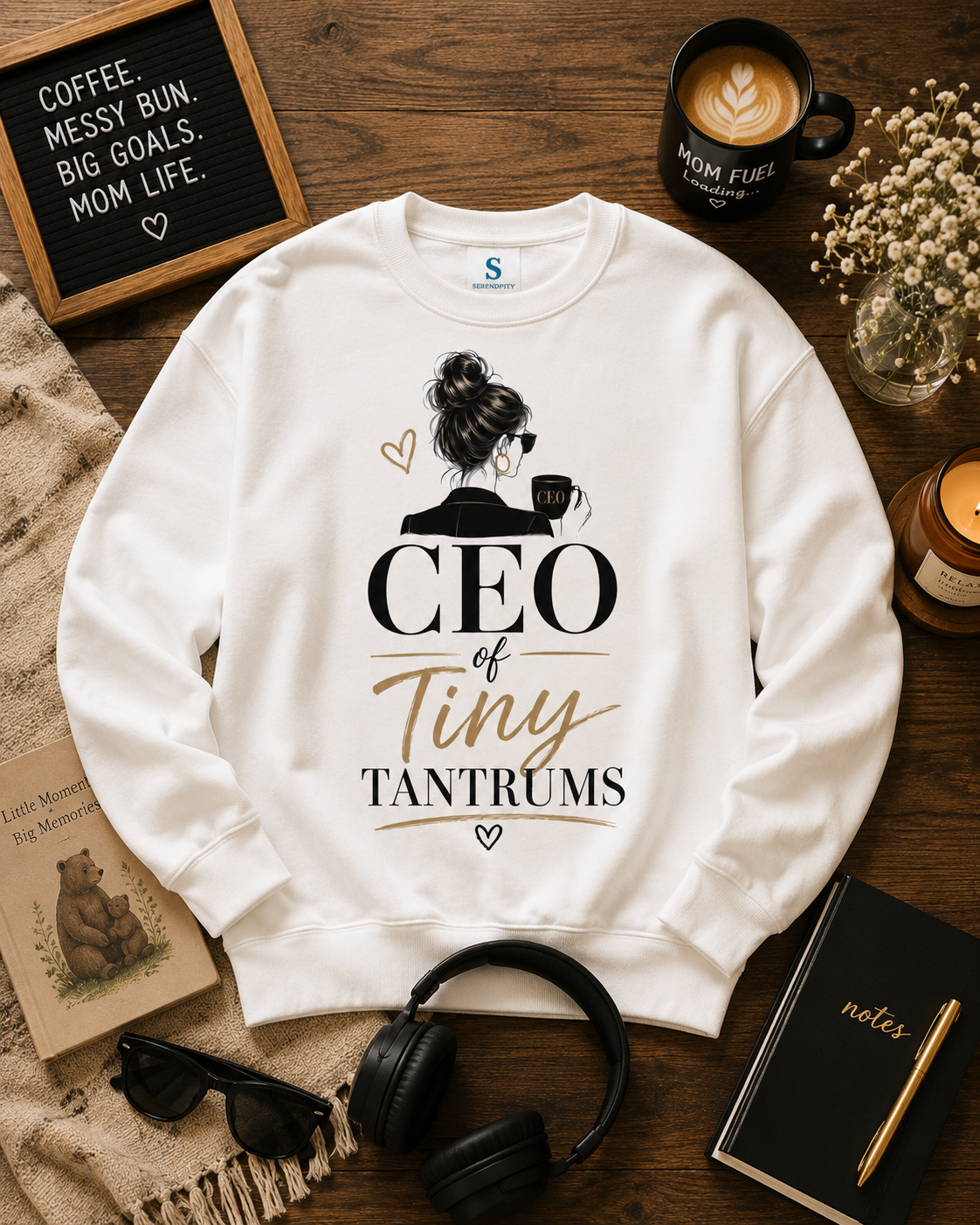 CEO of Tiny Tantrums — Funny Mom Life crew neck sweatshirt
